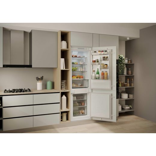 Hoover H-FRIDGE 400 Integrated 70/30 Fridge Freezer with Sliding Door Fixing Kit - White - Fridge freezer in kitchen shot