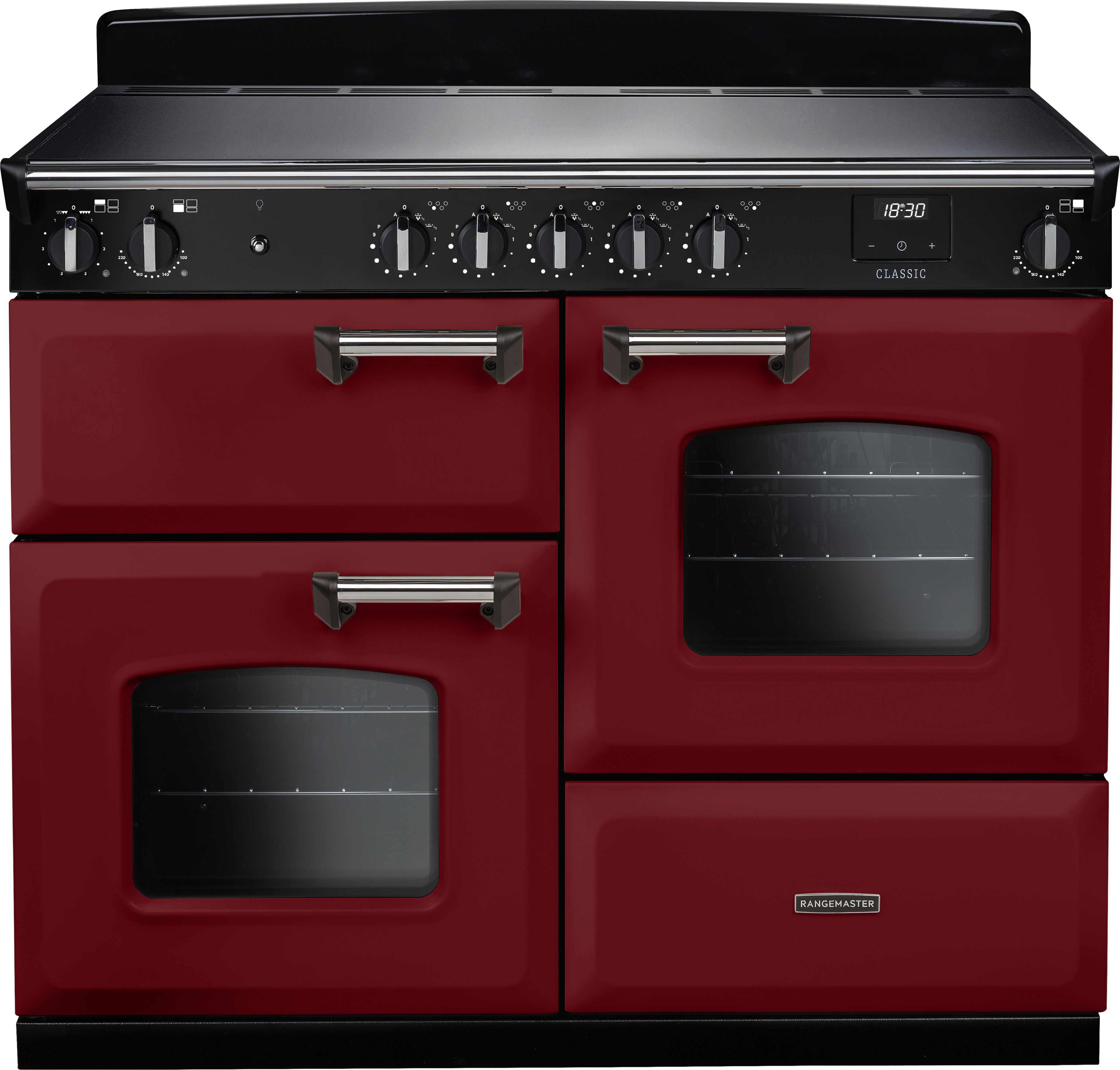 Rangemaster CLO110EIPBOR/CM1 110cm Induction Range Cooker - Bordeaux - 5 Zone Hob - 3 Ovens
