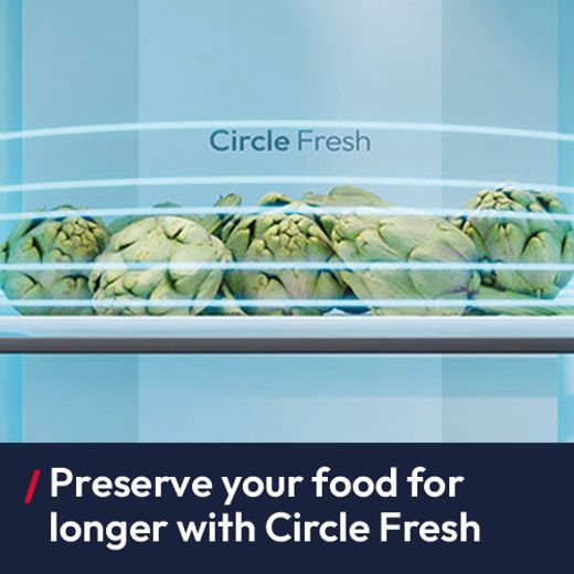 Hoover HONCQ3T518ENWK 185cm 50/50 Frost Free Fridge Freezer - White - Annotation - circle fresh shot