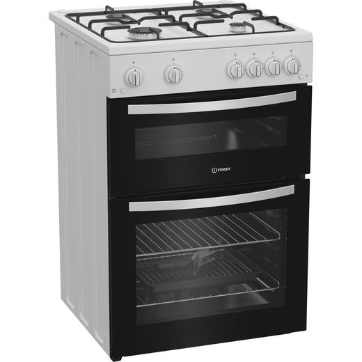 Indesit ITG6GW Gas Cooker White - Right perpsective shot 