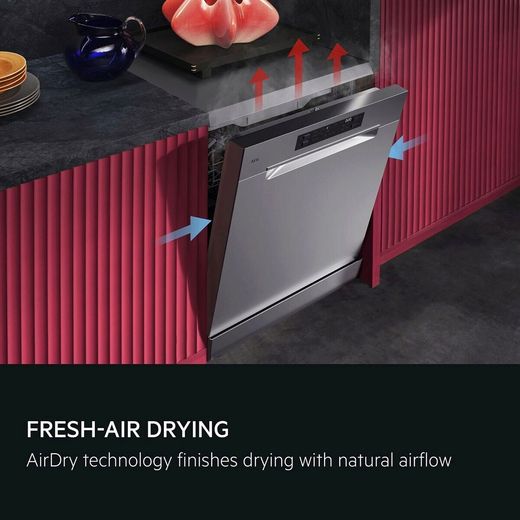 AEG 5000 Series Standard Dishwasher - White - Annotation - fresh air drying shot