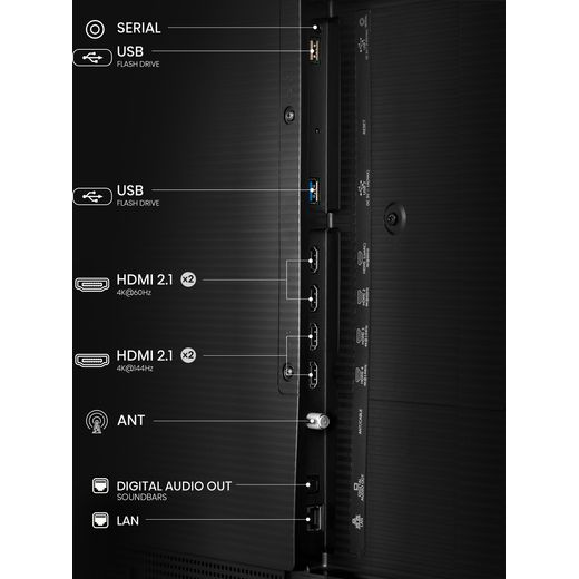 Hisense S7NQ Canvas 65" 4K Ultra HD QLED Smart Freely TV - Annotation - Port shot