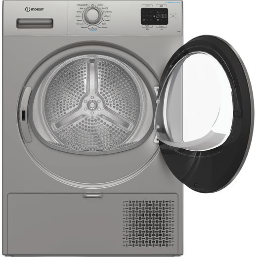 Indesit C YD 92D SS UK 9Kg Heat Pump Tumble Dryer - Silver - Door open