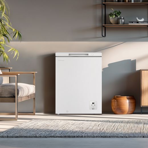 Fridgemaster Chest Freezer - White - Chest freezer in kitchen shot