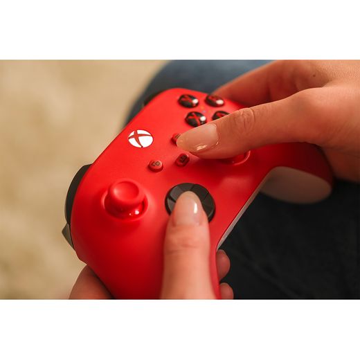 Xbox V2 Wireless Gaming Controller For Android,PC,Xbox One,Xbox One S,Xbox One X,Xbox Series S,Xbox Series X,iOS - Pulse Red - Person holding controller