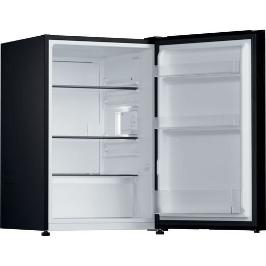 Hoover HONLQ2S58EBK 85cm High Small Fridge - Black - Right perspective with door open shot