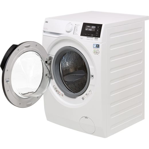 AEG ProSense® Technology LFR61944B 9kg Washing Machine with 1400 rpm - White - Left perspective door open shot