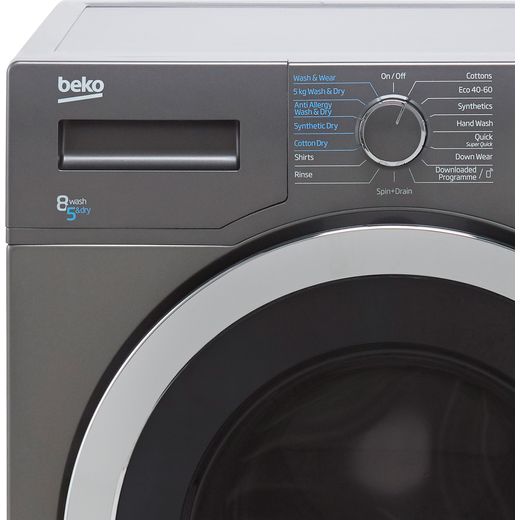 Beko SteamCure RecycledTub® 8Kg / 5Kg Washer Dryer - Graphite - Control panel