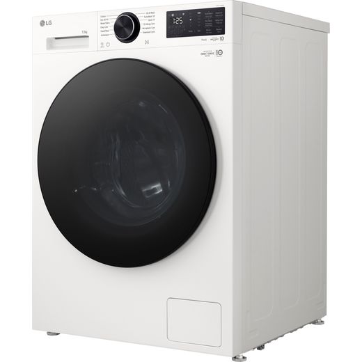 LG Series 5 AI Direct Drive F4X5013TWB 13kg Washing Machine with 1400 rpm - White - left perspective shot