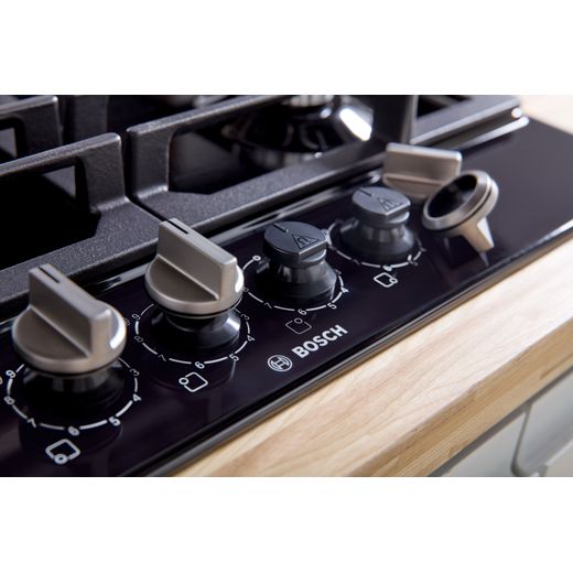 Bosch Series 6 PCP6A6I90 58cm Gas Hob - Black - dial removed for cleaning