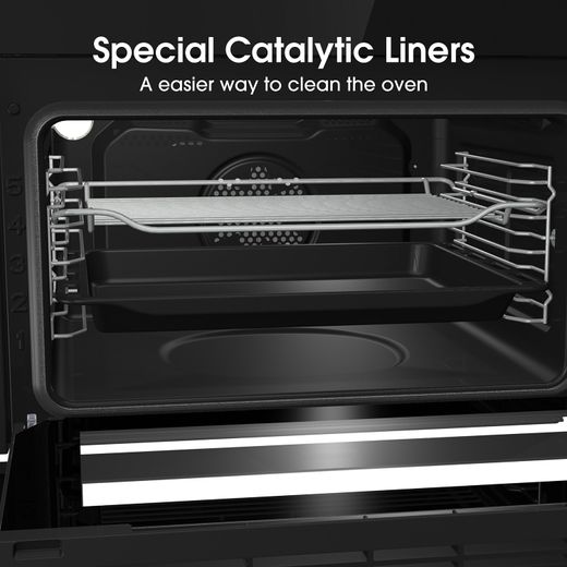 Hisense Built In Electric Double Oven - Stainless Steel - Annotation - Catalytic liners