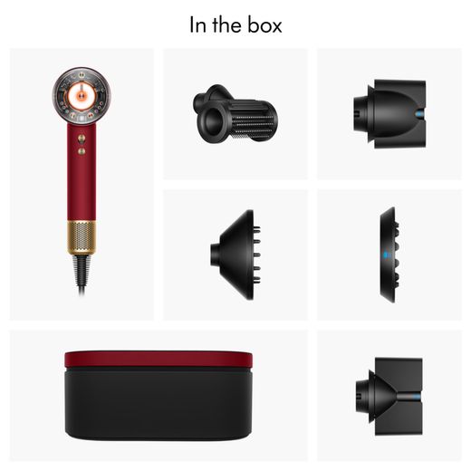 Dyson Supersonic™ Nural™ Hair Dryer - Red Velvet - Annotation - Whats in the box shot