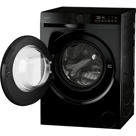 Candy Quick Pro GD 410B9B-80 10kg Washing Machine with 1400 rpm - Black - left perspective with door open shot