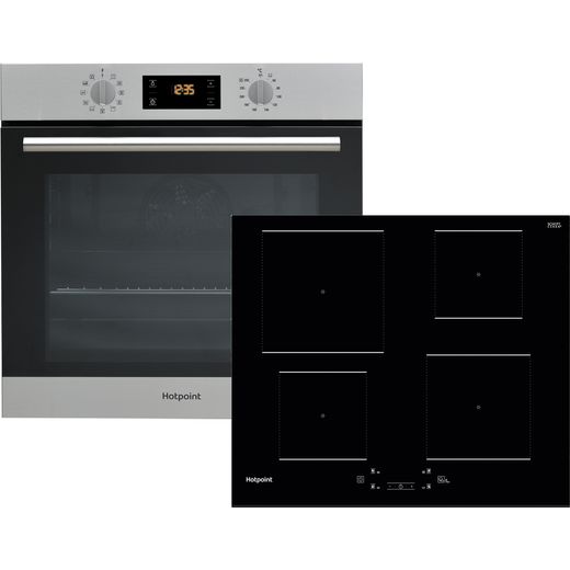 Hotpoint K003019 Built In Electric Single Oven and Induction Hob Pack - Stainless Steel / Black - A+ Rated