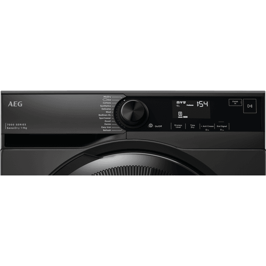 AEG 916900474 9Kg Heat Pump Tumble Dryer - Anthracite / Black - Control panel