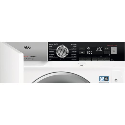 AEG 8000 ÖKOMIX LF8E8436BI Integrated Washing Machine with 1400 rpm - White - Control panel shot 