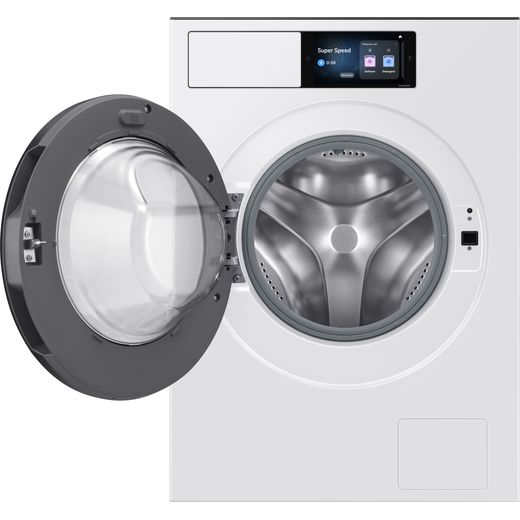 Samsung Series 9 AI Home WF90H11C4WT1 11kg WiFi Connected Auto Dosing Washing Machine with 1400 rpm - Neat White - Door open