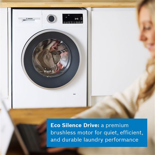 Bosch Series 6 10.5Kg / 6Kg Washer Dryer - White - Annotation - Eco silence