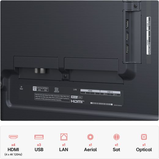 LG G54LW 4K Ultra HD Smart TV - Annotation - Ports