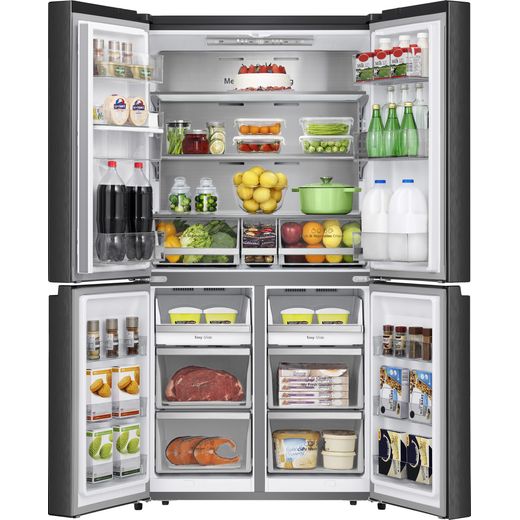 Hisense American Fridge Freezer - Black - Doors open