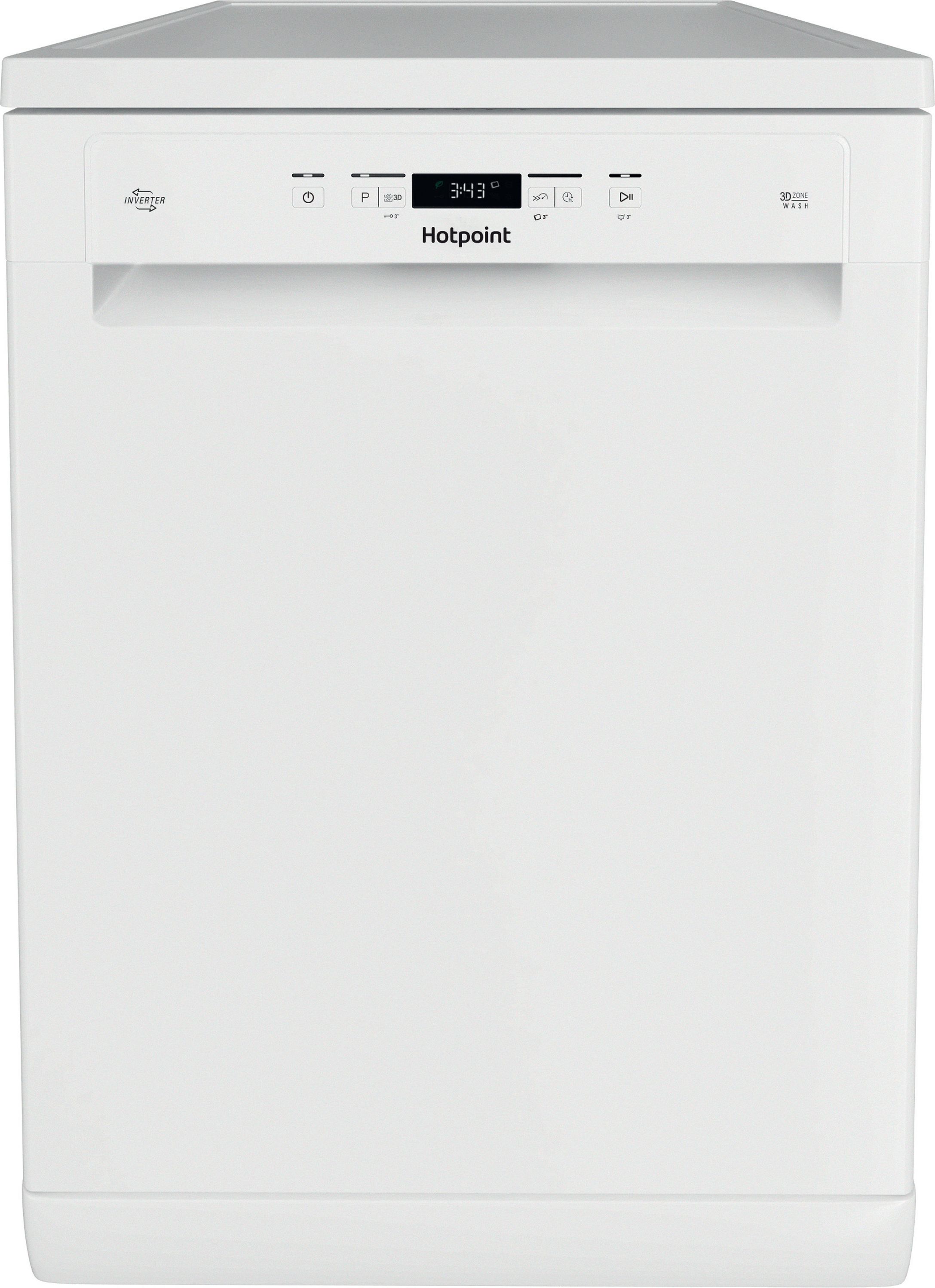 Image of Hotpoint H3FC14BN7AWUK Full Size Dishwasher - White - C Rated, White