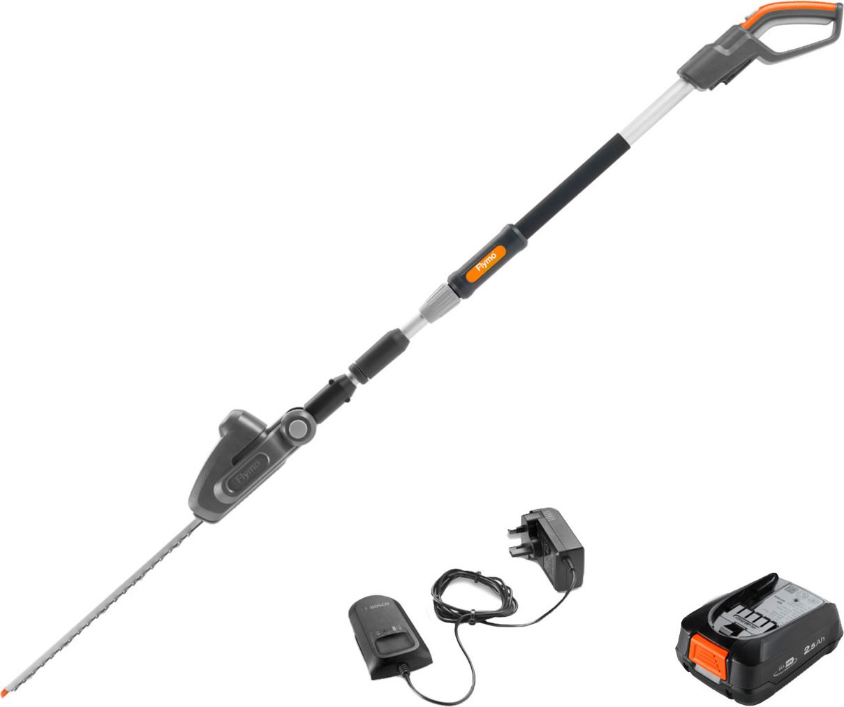 Flymo 18V Hedge Trimmer - Telescopic Pole - 42cm Blade - Grey
