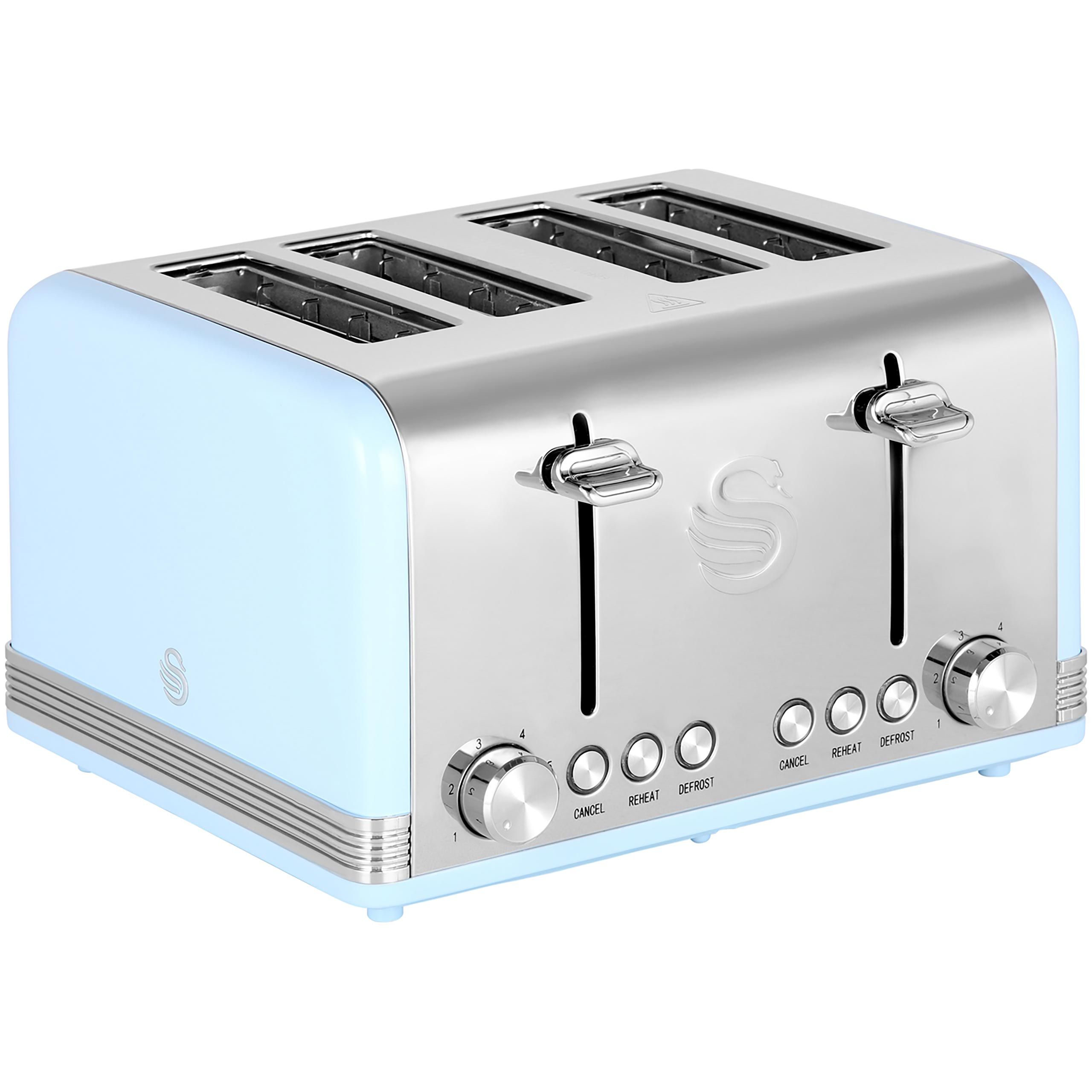 Swan Retro ST19020BLN 4 Slice Toaster - Blue, Blue