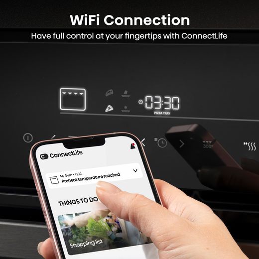 Hisense Built In Electric Single Oven - Black  - Annotation - Wifi connection shot