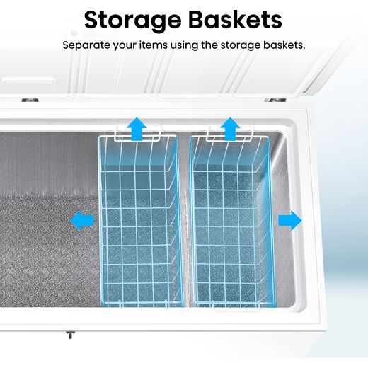 Hisense Chest Freezer - White - Annotation - Storage basket shot