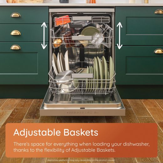 Hotpoint Slimline Dishwasher - White - annotation - Adjustable basket shot