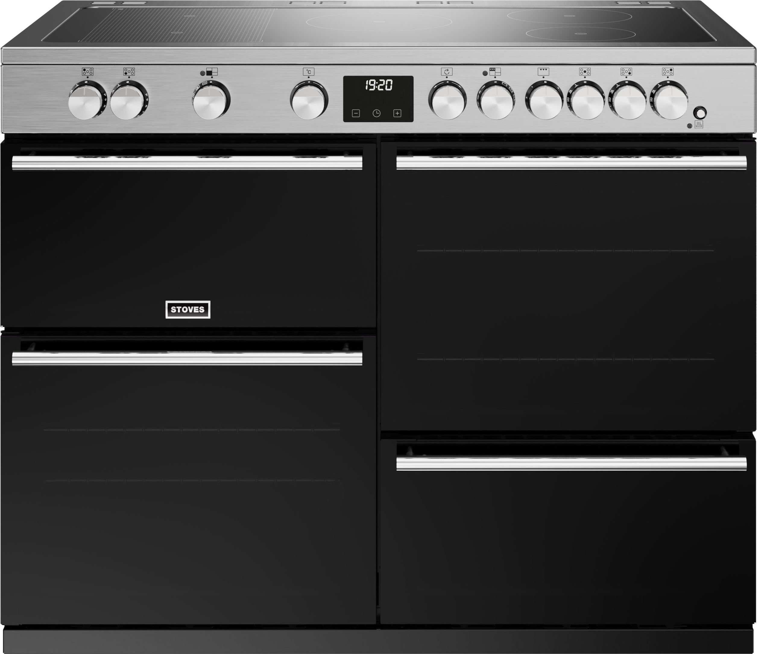 Stoves Precision Deluxe ST DX PREC D1100Ei RTY SS Electric Range Cooker with Induction Hob - Stainless Steel - A Rated, Stainless Steel