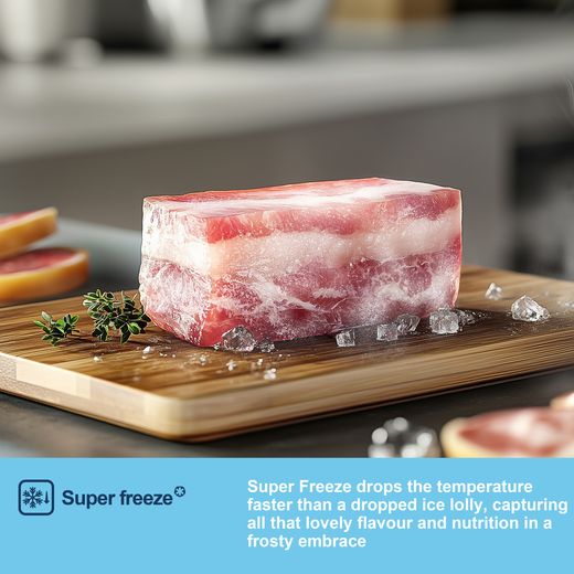 Fridgemaster American Fridge Freezer - Silver - Annotation - Super freeze shot