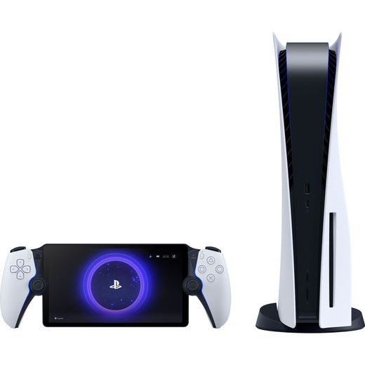 PlayStation - White / Black - Front with PS5 shot