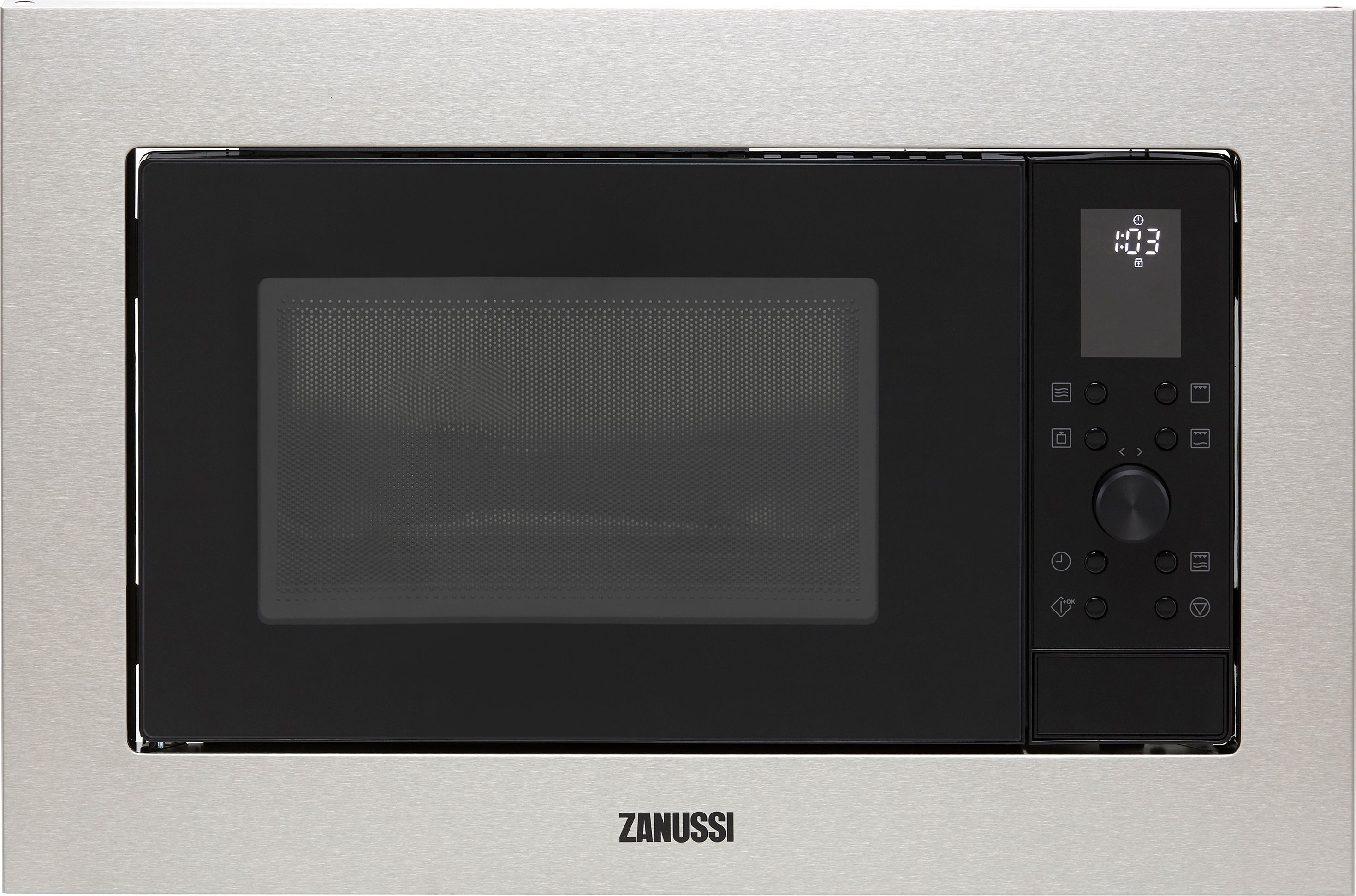 Zanussi ZMSN7DX Built In 39cm Tall Compact Microwave - Stainless Steel, Stainless Steel