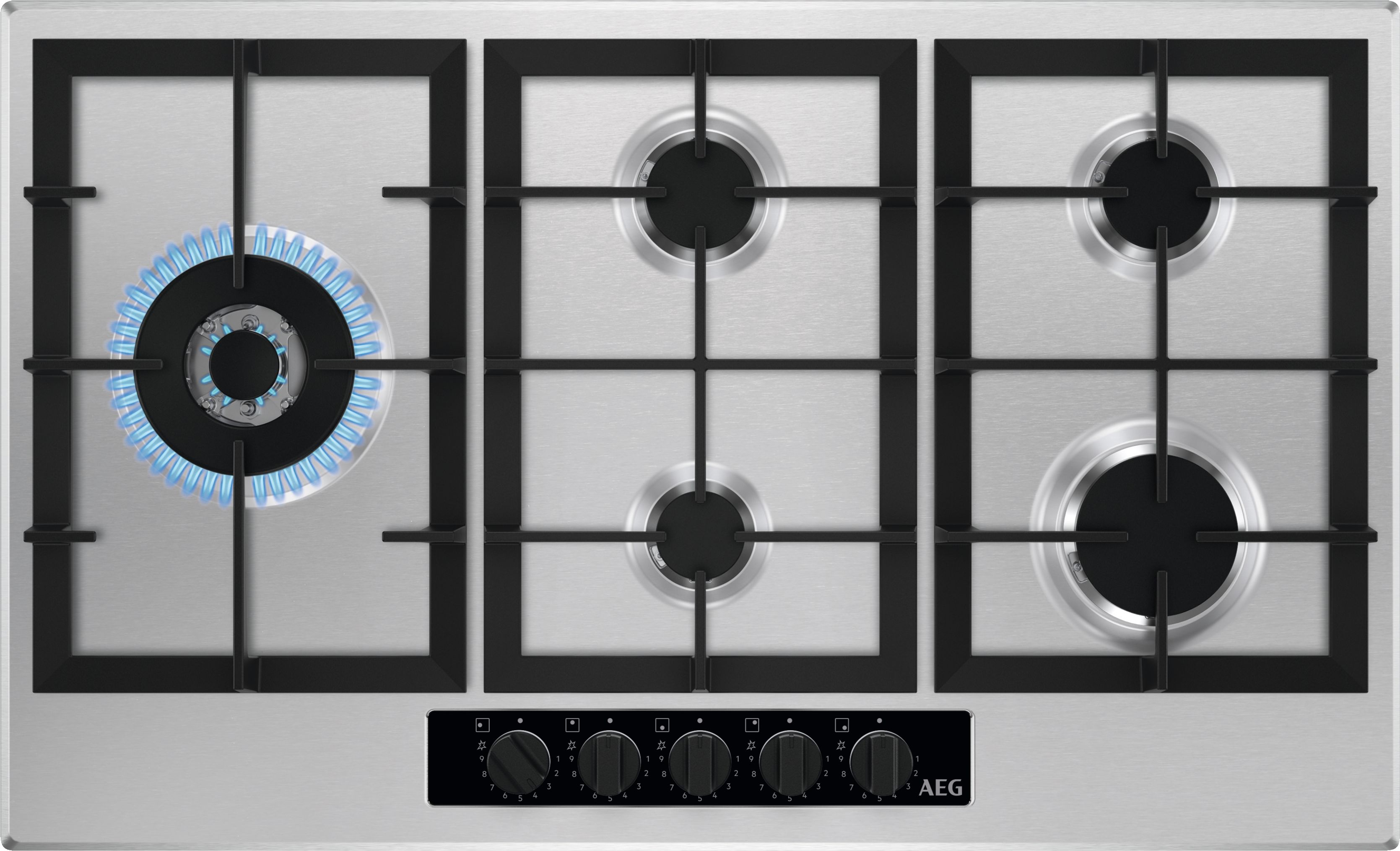 AEG 5 Burner Gas Hob - Stainless Steel