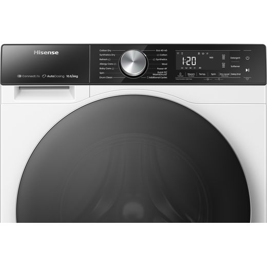 Hisense 10Kg / 6Kg Washer Dryer - White - Control panel