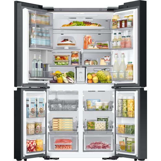 Samsung Bespoke American Fridge Freezer - Clean Black - Doors open