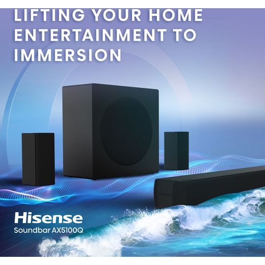 Hisense AX5100Q AX5100Q 5.1 Soundbar - Black - Annotation - Home entertainment shot