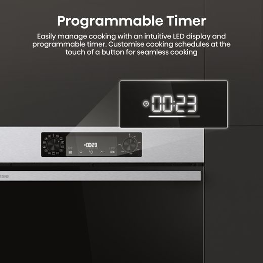 Hisense Hi2 BI626PXUPUK Built In Electric Single Oven with Pyrolytic Cleaning - Stainless Steel - Annotation - Programmable timer
