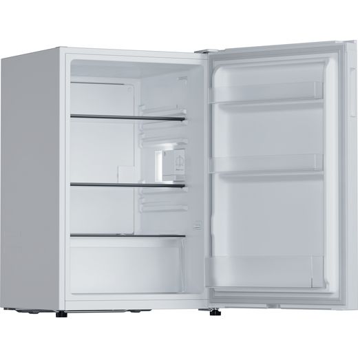 Hoover HONLQ2S58EWK 85cm High Small Fridge - White - Right perpsective with door open shot