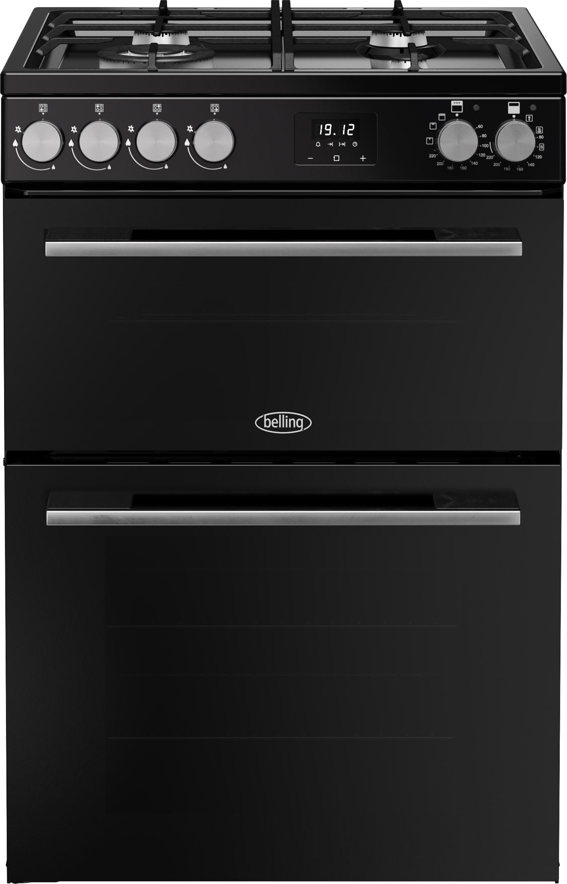 Image of Belling 60cm wide Double Oven Dual Fuel BEL FSA VISION 60DF Cooker - Black / Silver Steel - A Rated, Silver