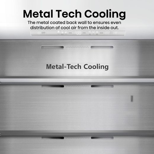 Hisense Pureflat Infinite American Fridge Freezer - Stainless Steel - Annotation - Metal tech cooling shot