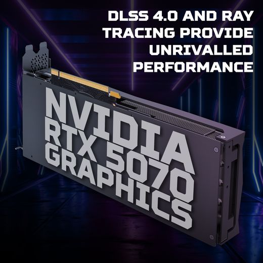 Acer Predator PO3-665 Gaming PC - NVIDIA® GeForce RTX™ 5070, Intel® Core™ i5, 512GB SSD - Black - Annotation - Nvidia graphics shot