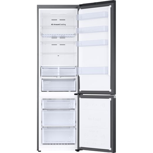 Samsung Total No Frost Fridge Freezer - Black - Front with door open shot