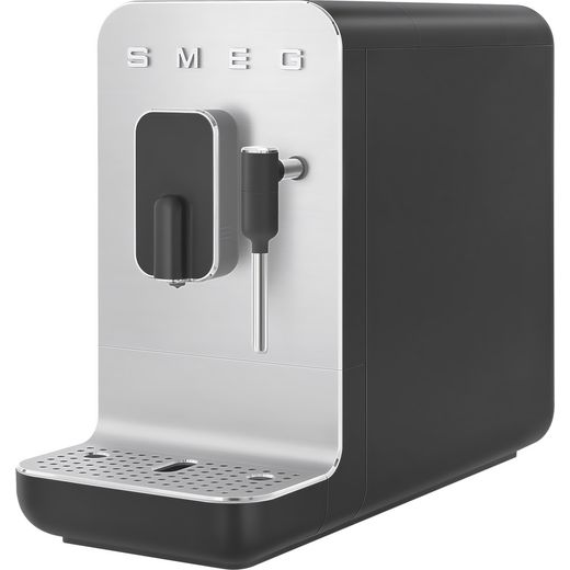 Smeg BCC12BLMUK Coffee Machines Matt Black - Left perspective shot