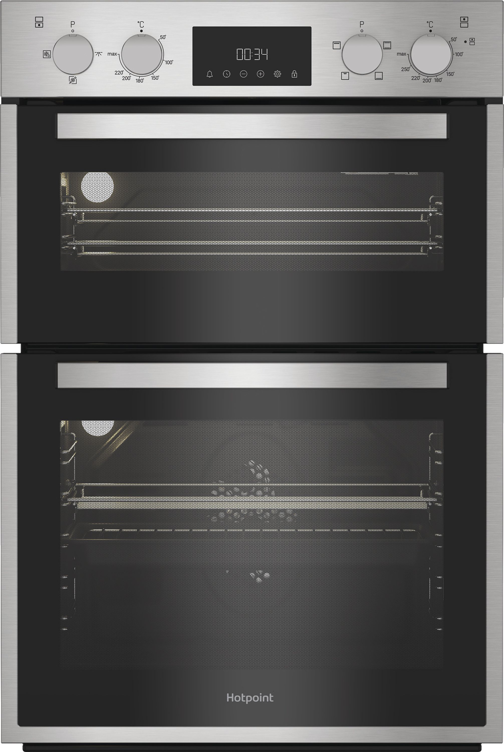 Image of Hotpoint DIH 10D IX Built In Electric Double Oven - Stainless Steel - A/A Rated, Stainless Steel