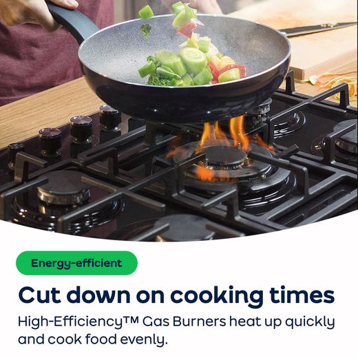 Beko 60cm Freestanding Gas Cooker - Black - AO Annotation - High-Efficiency™-Gas-Burners