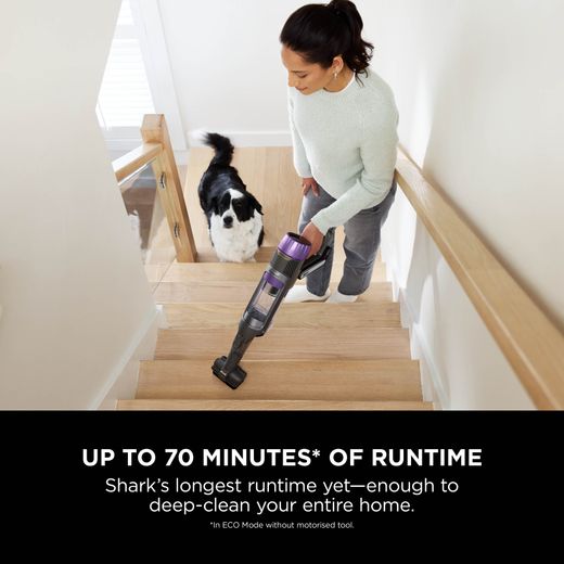 Shark PowerDetect Clean & Empty Cordless Vacuum Cleaner with up to 70 Minutes Run Time - White / Java Grey - Annotation - Runtime