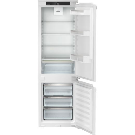 Liebherr Pure Integrated Frost Free Fridge Freezer - White - Front with door open shot
