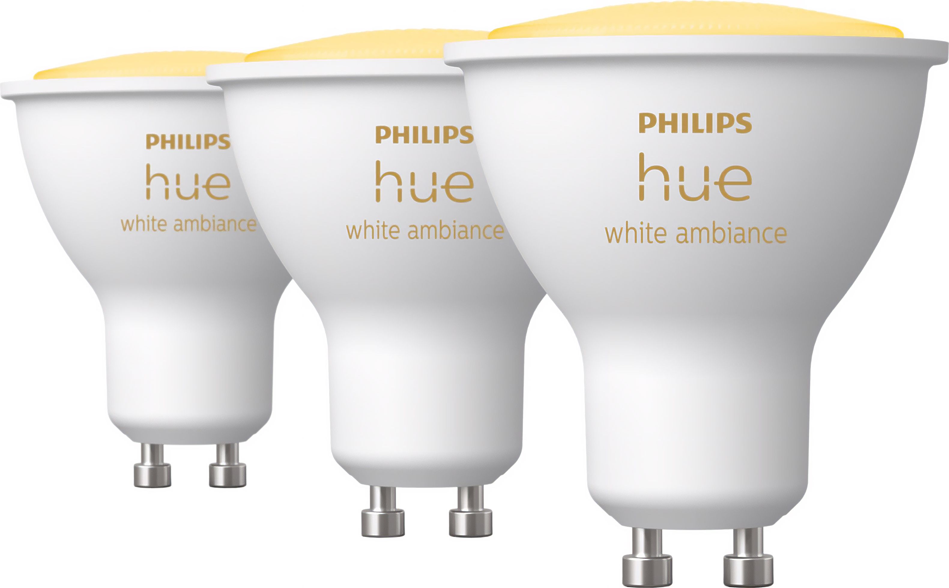 Philips Hue White Ambiance Smart LED GU10 - 3 Pack - White, White